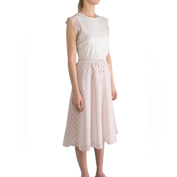 LAUREN RALPH LAUREN Mitered Stripe Berry Multi Lightweight Midi Shirt Size 8 - Picture 11 of 11